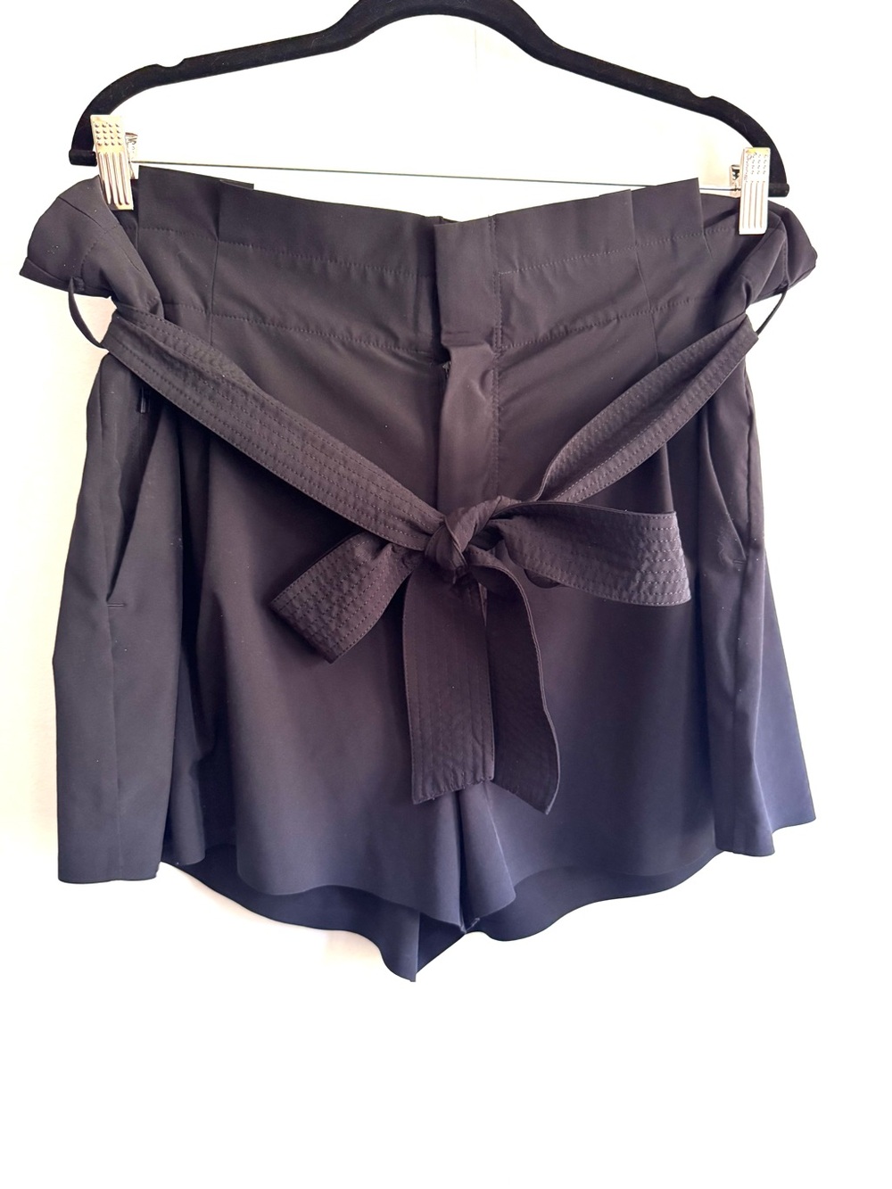 Athleta Black Skyline High-Waist Tie-Belt Women's Shorts